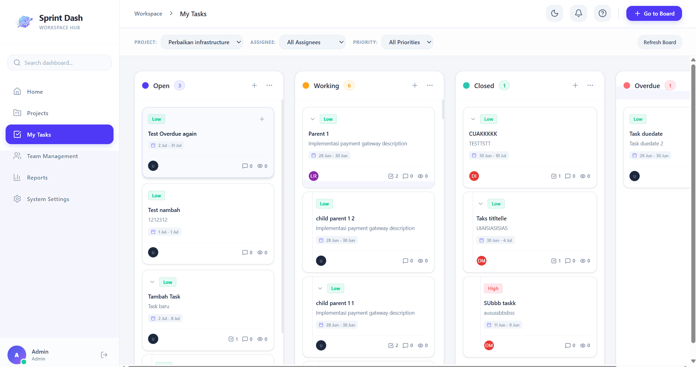 Sprint Dash - Task management